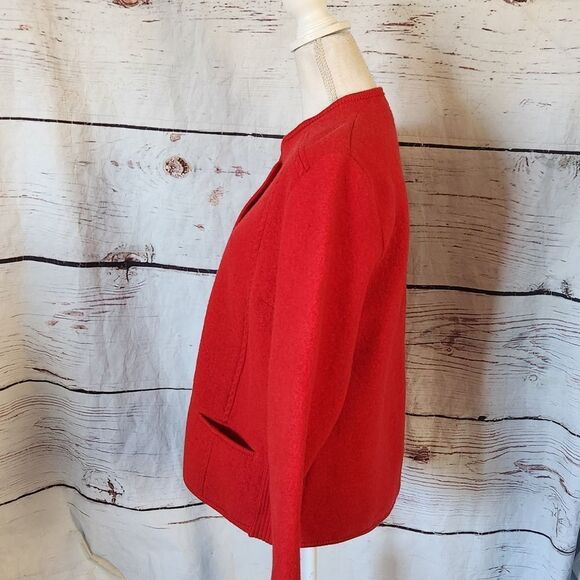 Vintage Giesswein Austrian Boiled Wool Button Front Blazer Jacket Size Large - Picture 3 of 6